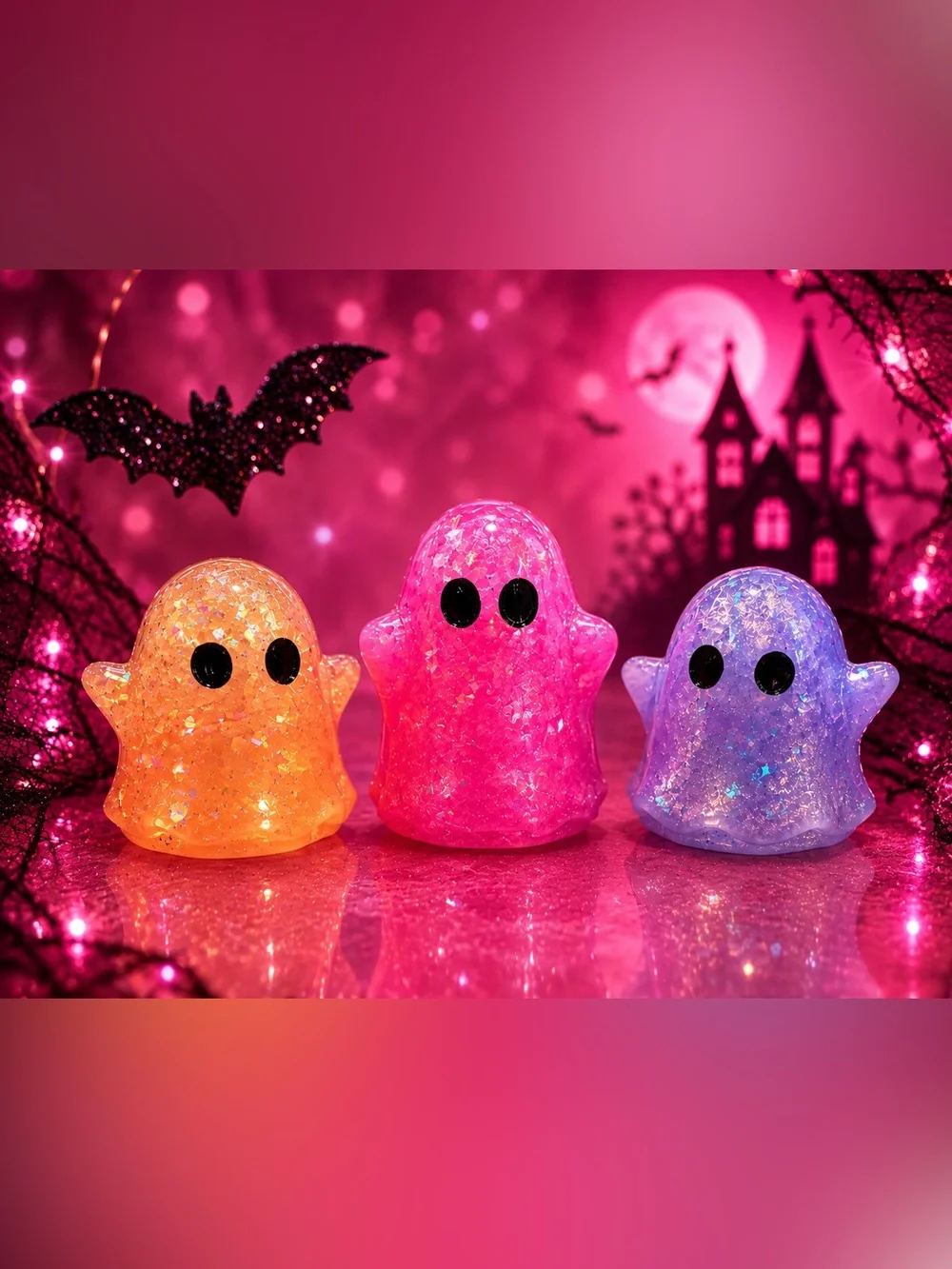 Hand Crafted Glow in the dark epoxy resin Ghost